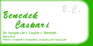 benedek caspari business card